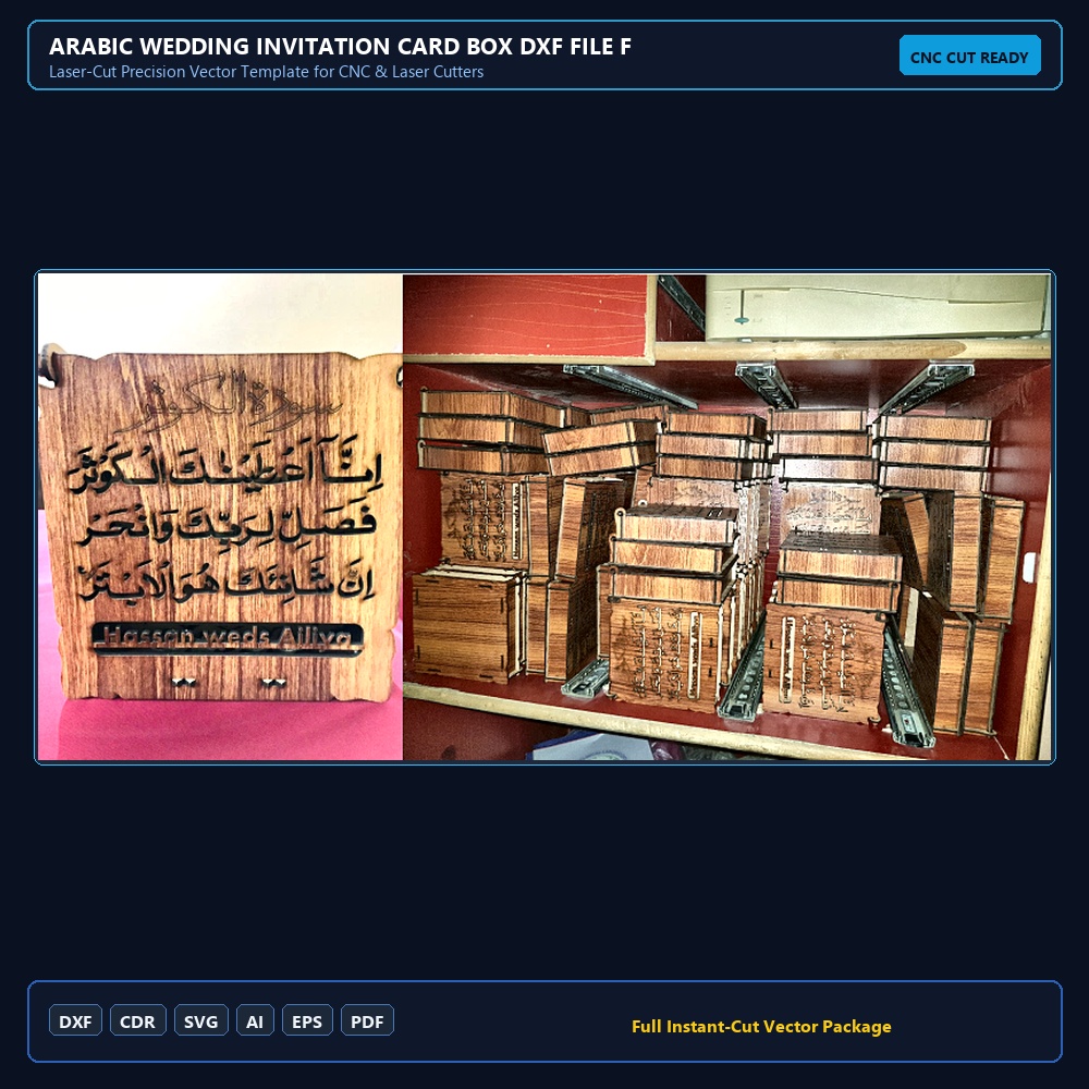 Arabic Wedding Invitation Card Box