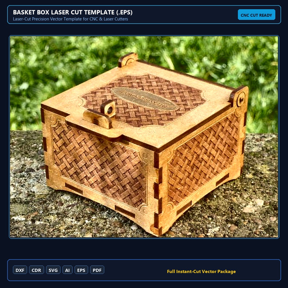 Basket Box Laser Cut Template (.eps)