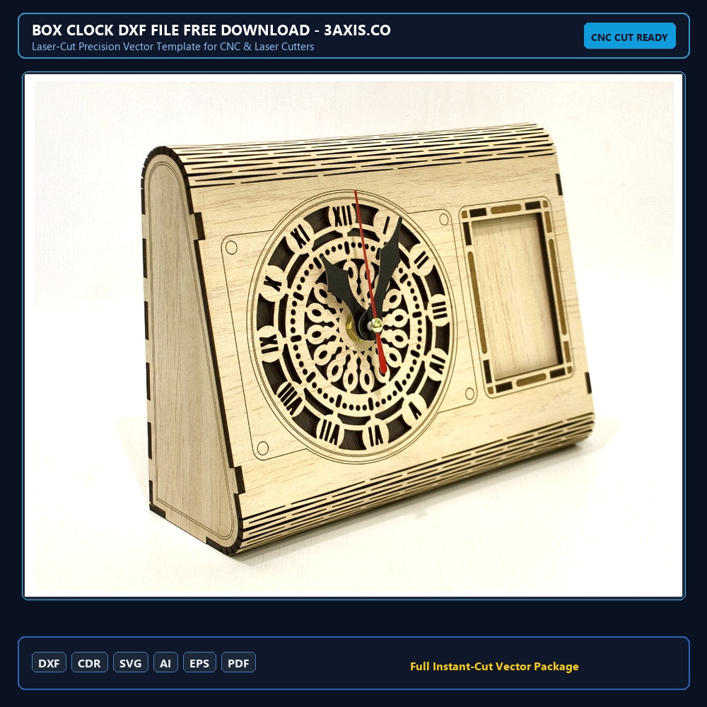 Box Clock DXF File Free Download