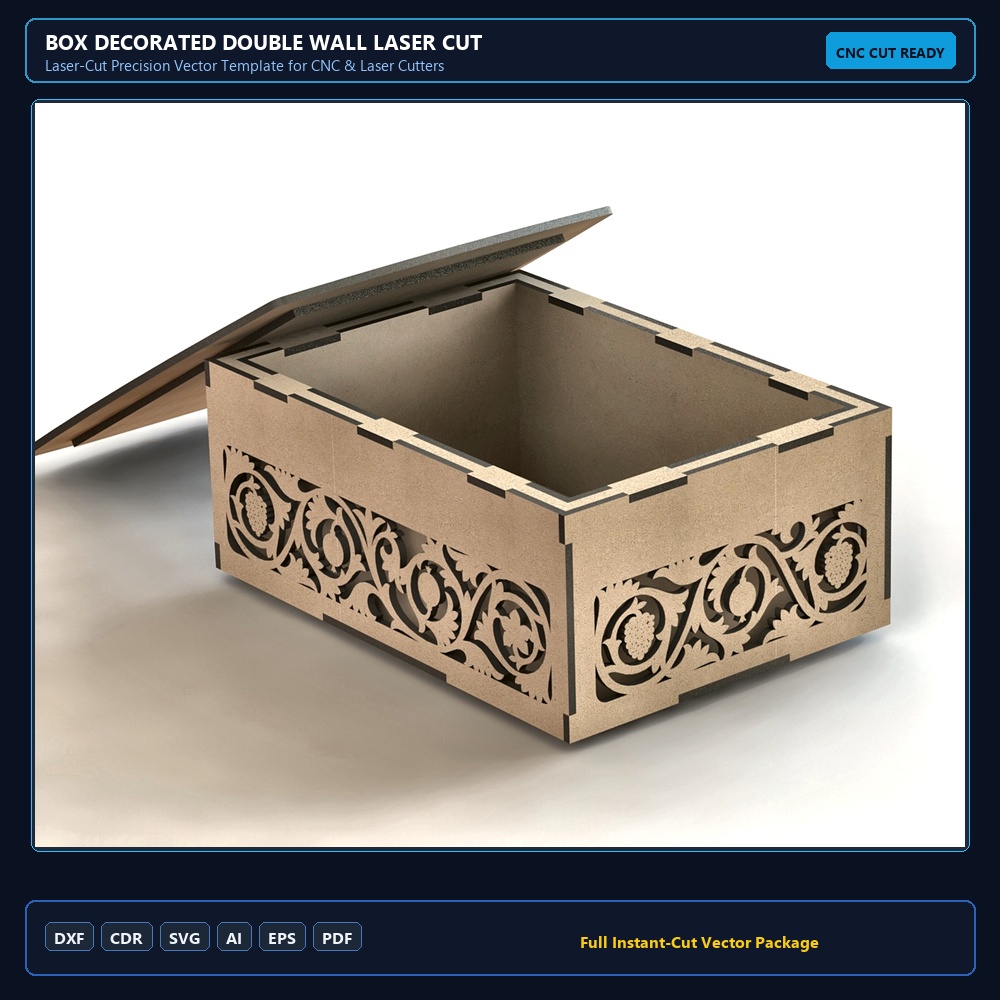 Box Decorated Double Wall Laser Cut