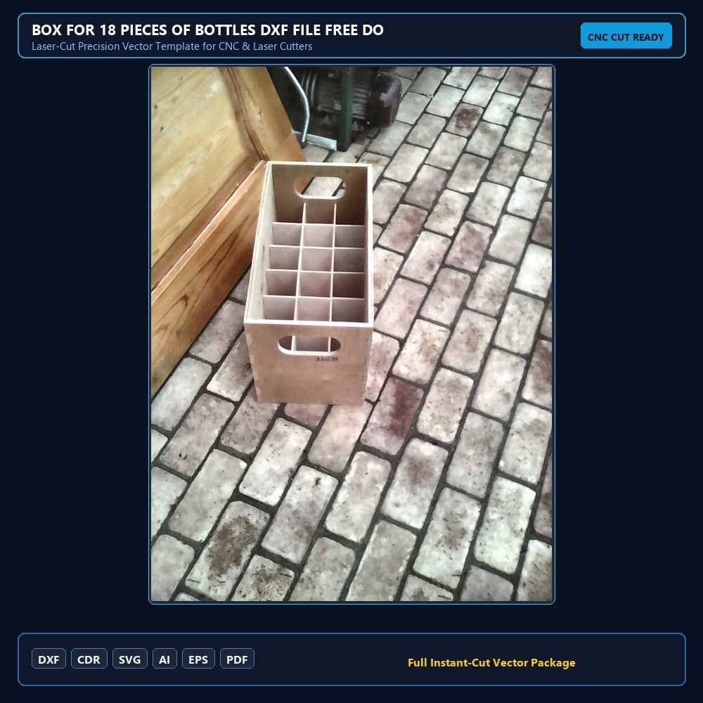 Box For 18 Pieces Of Bottles dxf File Free Download