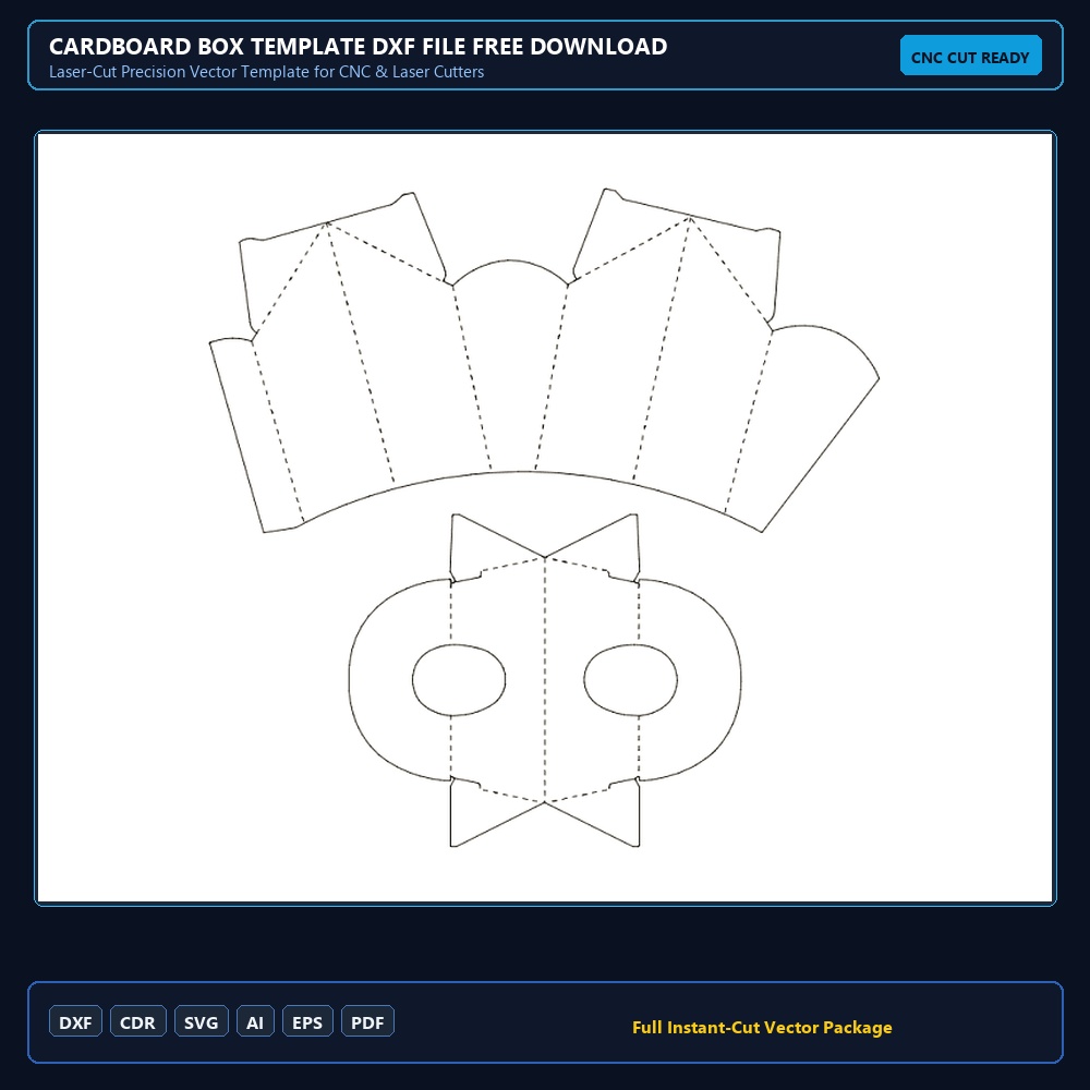 Cardboard Box Template dxf File Free Download