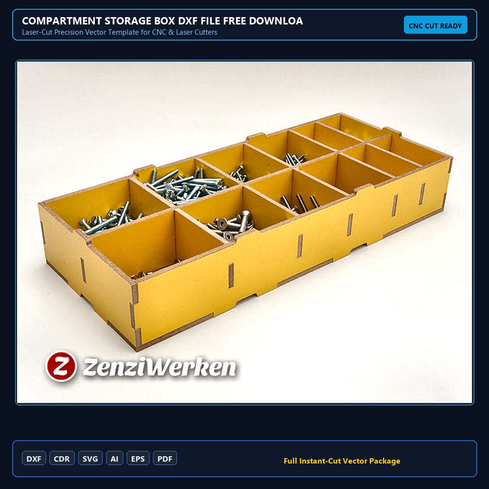 Compartment Storage Box DXF File Free Download