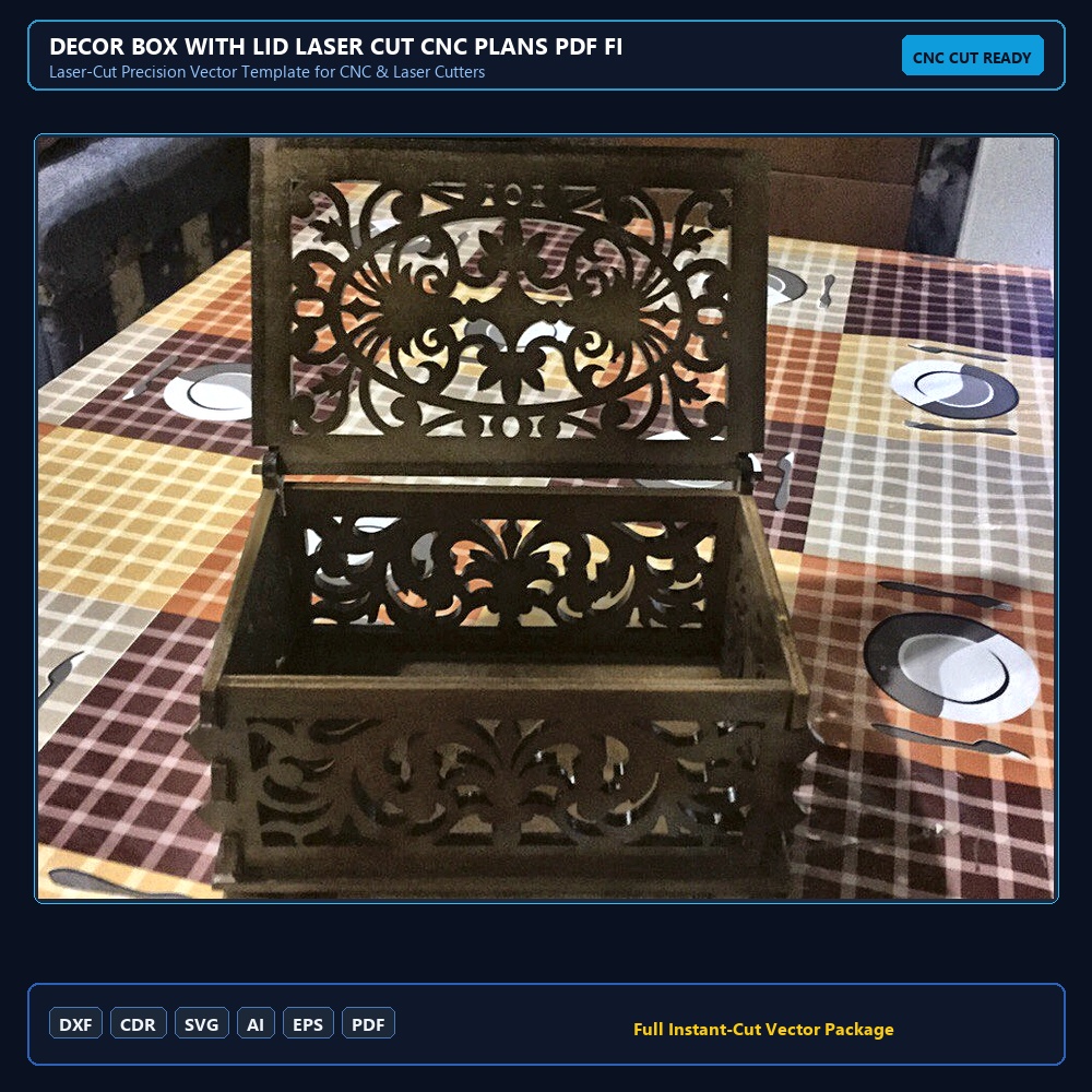 Decor Box with Lid Laser Cut CNC Plans PDF File Free Download