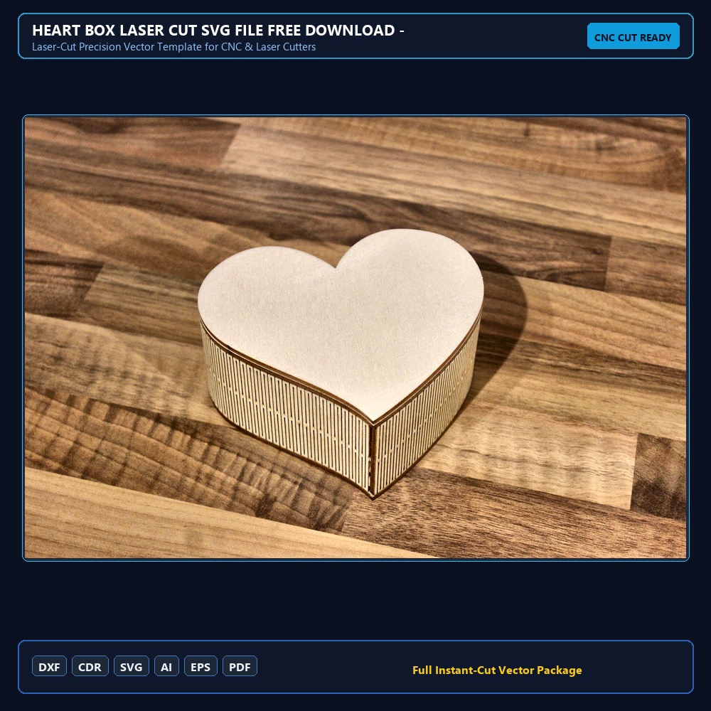 صندوق هدايا وتغليف خشبي قص ليزر (Heart Box Laser Cut) | Heart Box Laser ...