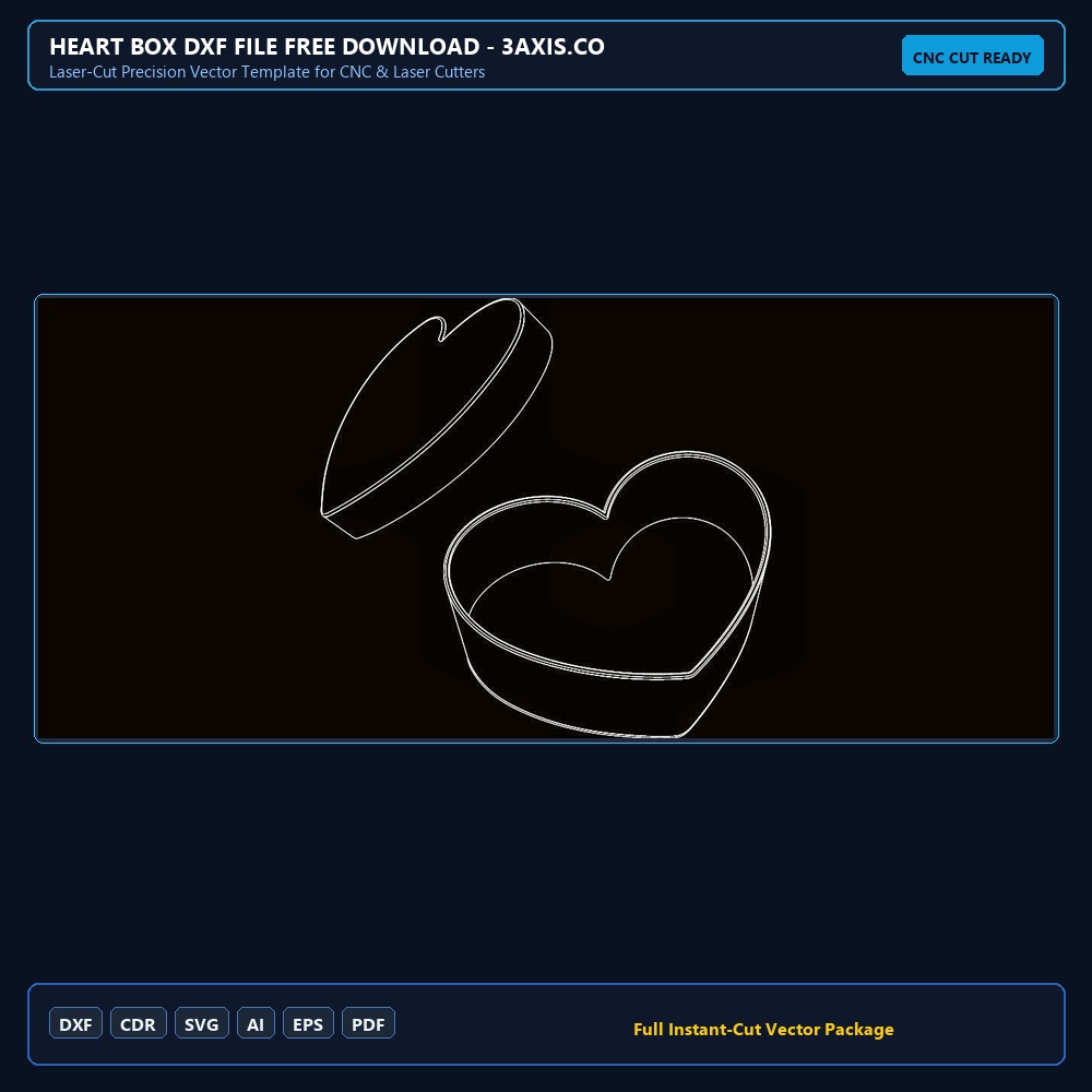 Heart box dxf File Free Download