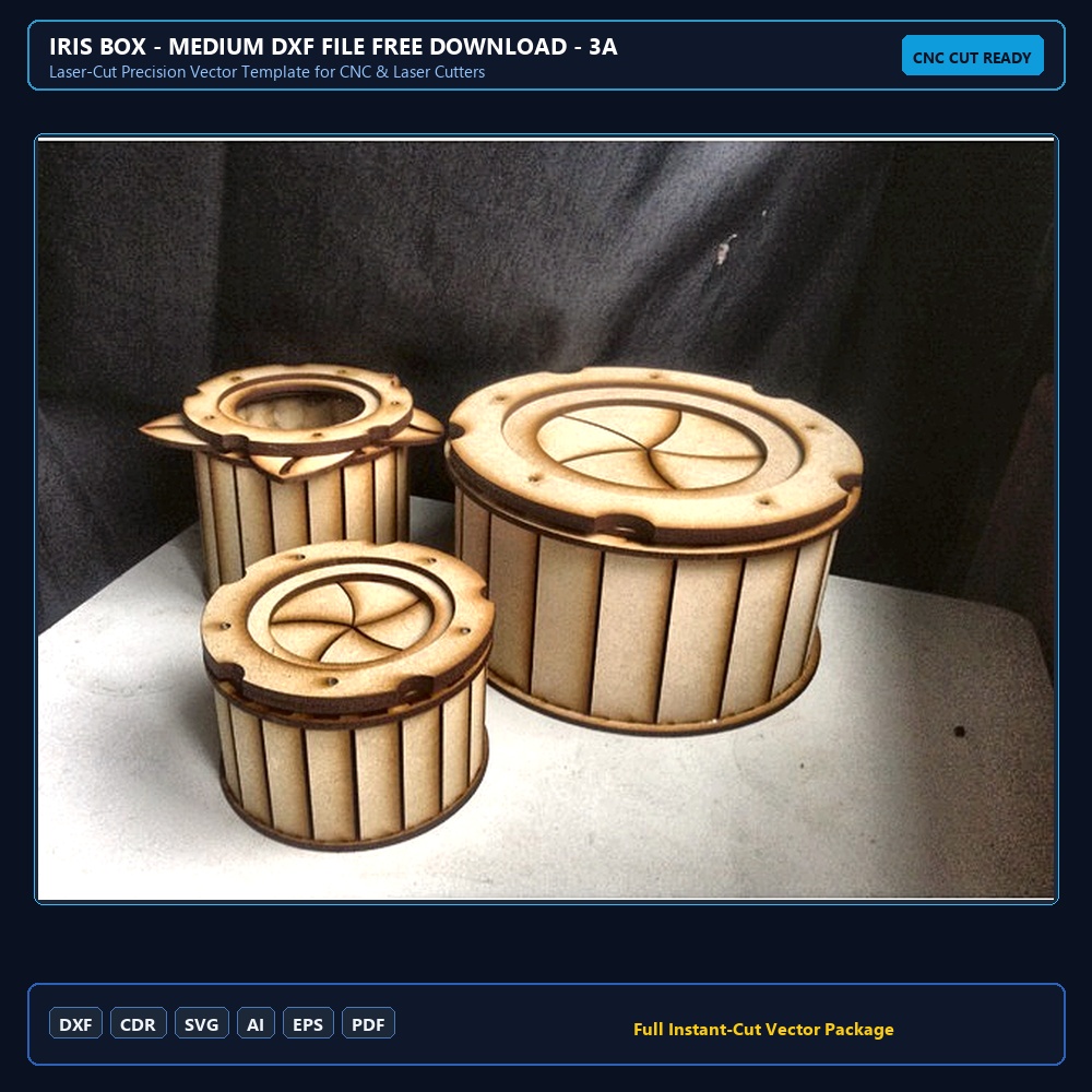 Iris Box - Medium dxf File Free Download