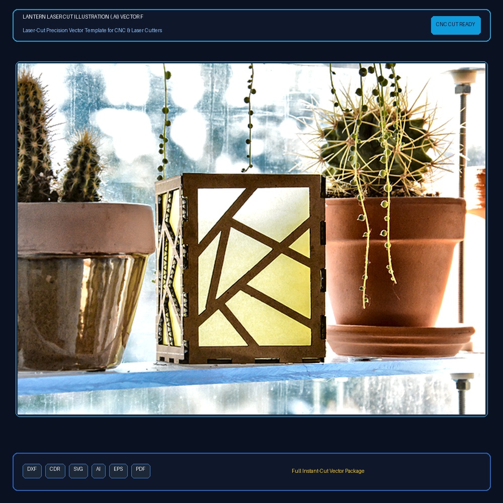 Lantern Laser Cut Illustration (.ai) vector file