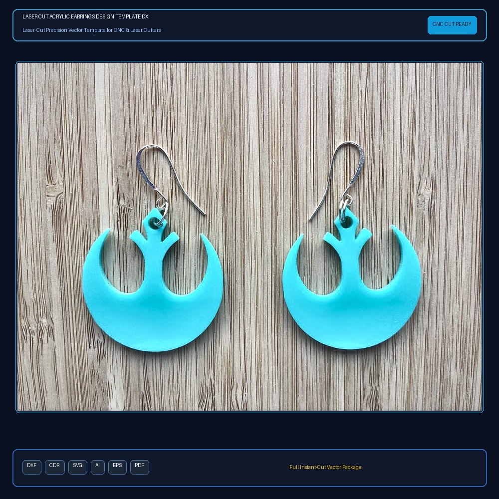 Laser Cut Acrylic Earrings Design Template