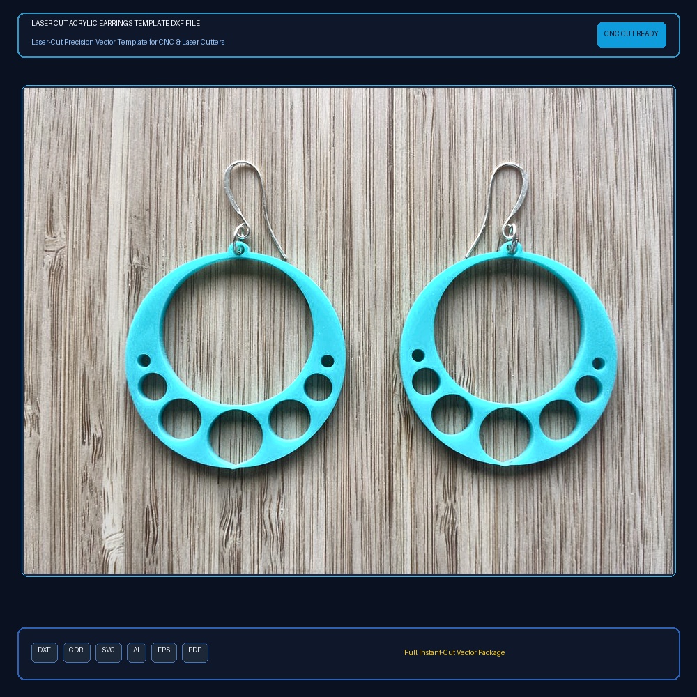 Laser Cut Acrylic Earrings Template