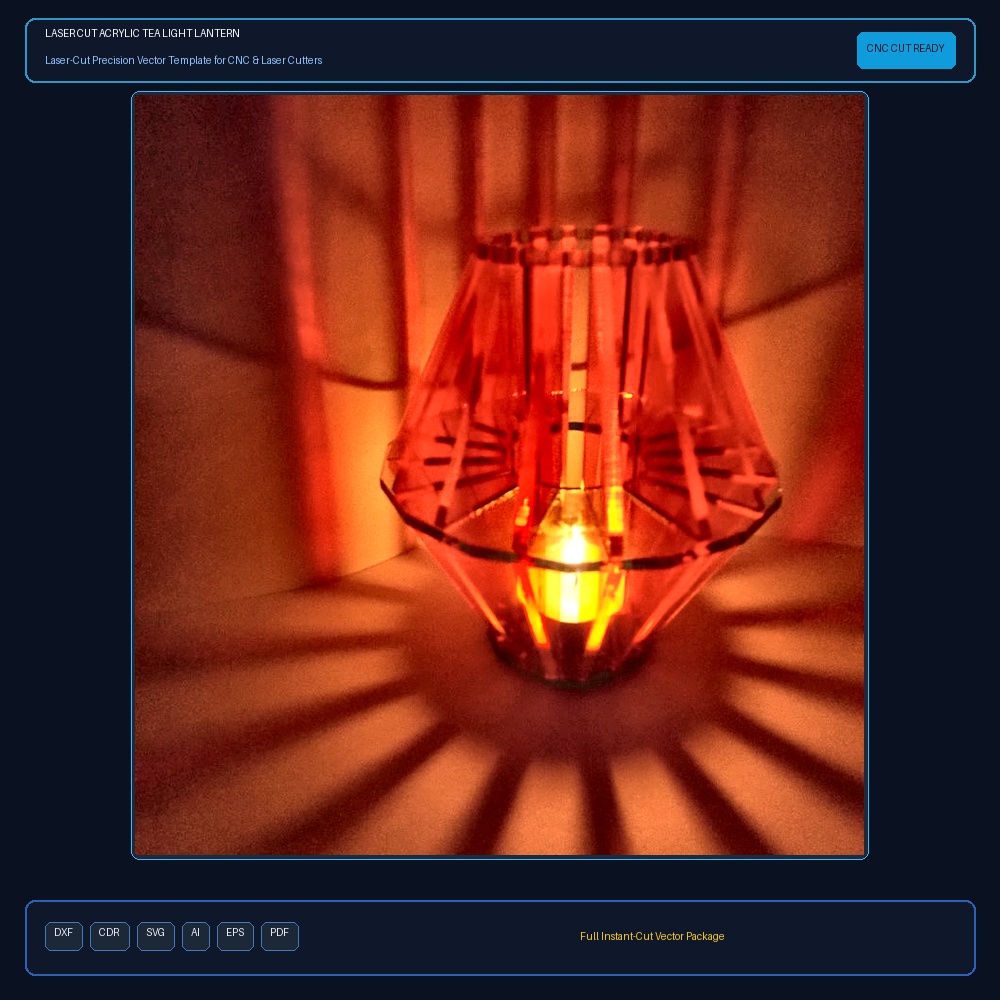 Laser Cut Acrylic Tea Light Lantern