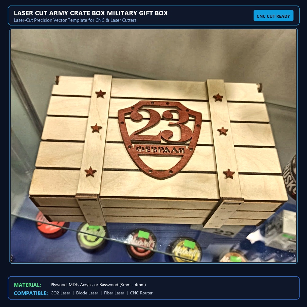 Laser Cut Army Crate Box Military Gift Box View 2
