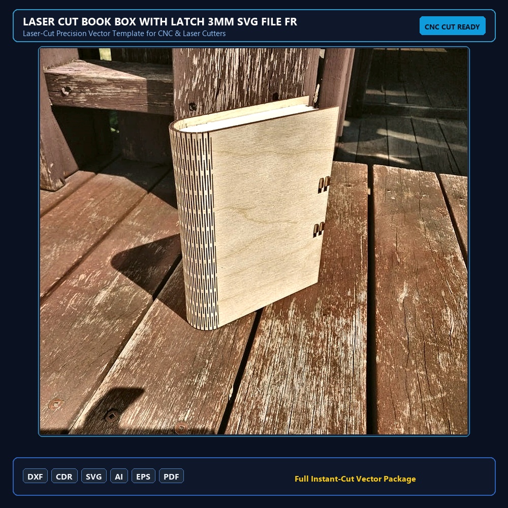 Laser Cut Book Box With Latch 3mm