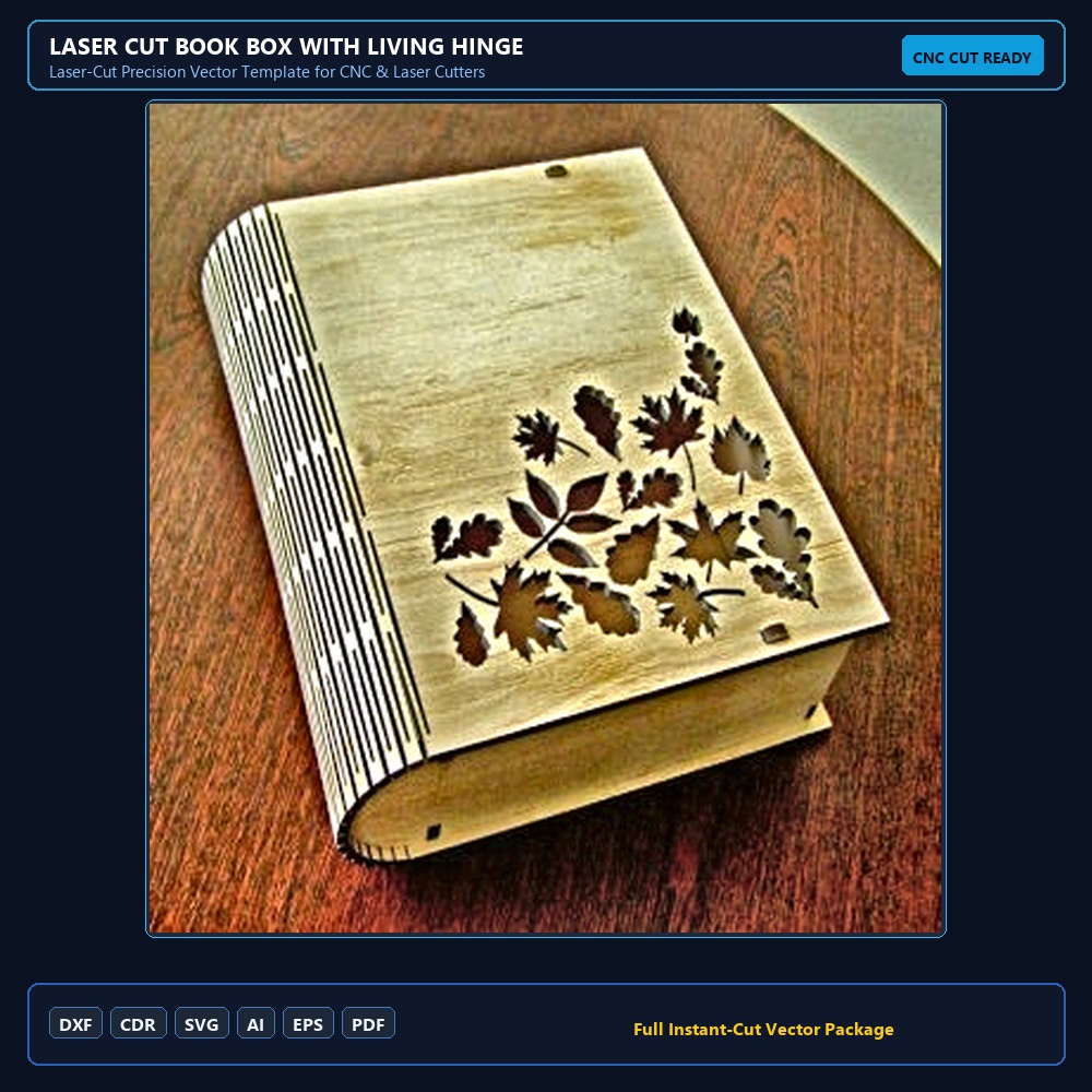 Laser Cut Book Box With Living Hinge