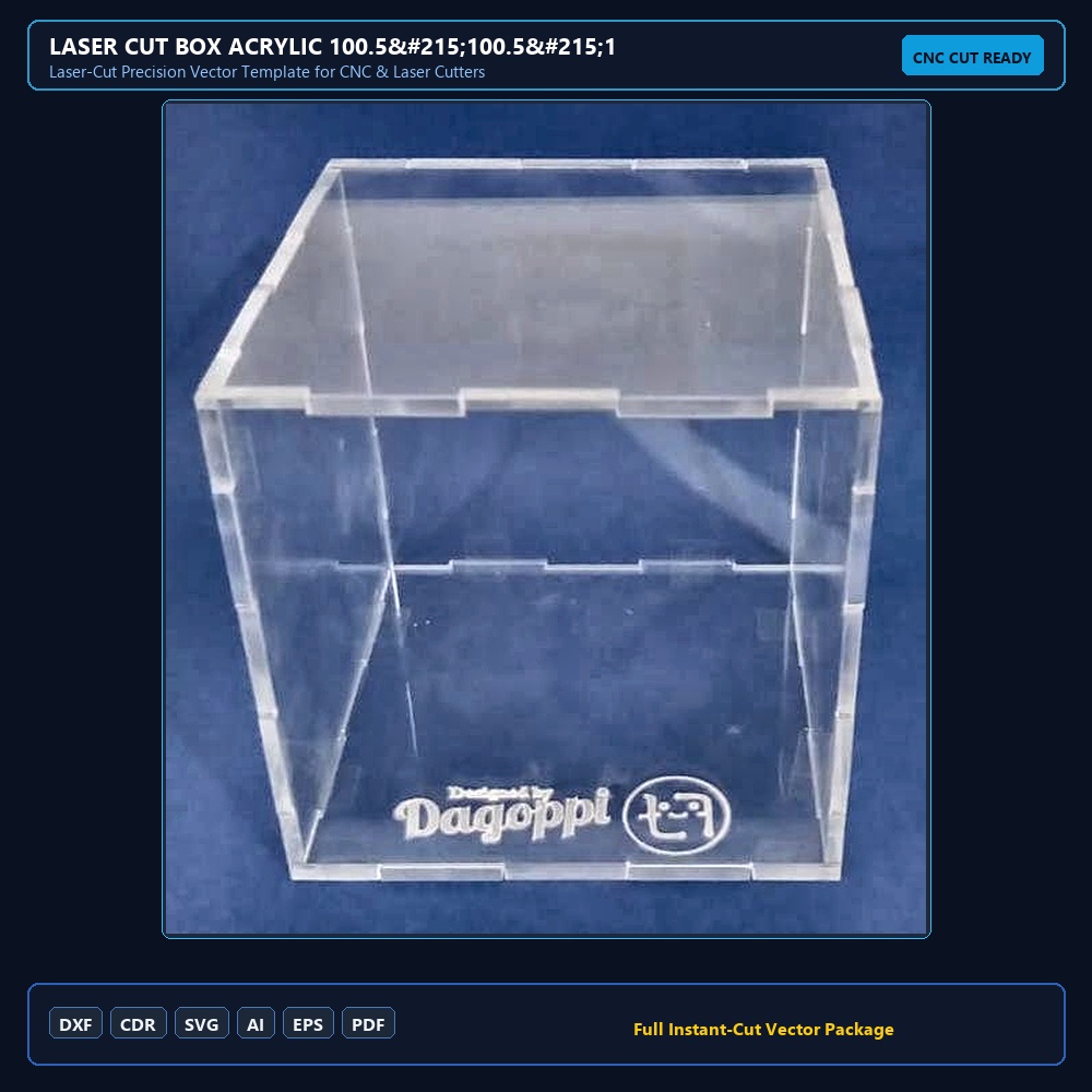 Laser Cut Box Acrylic 100.5×100.5×100.5 mm Inside Dimensions