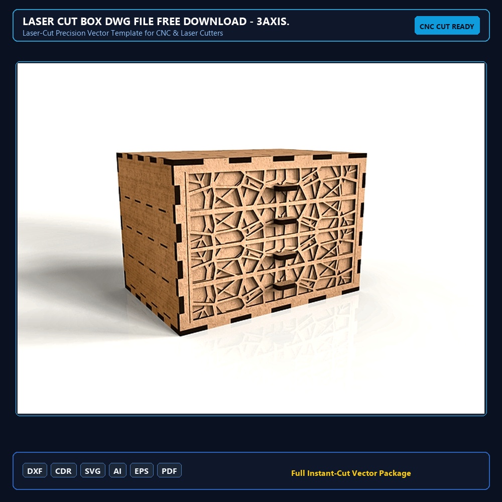 Laser Cut Box DWG File Free Download