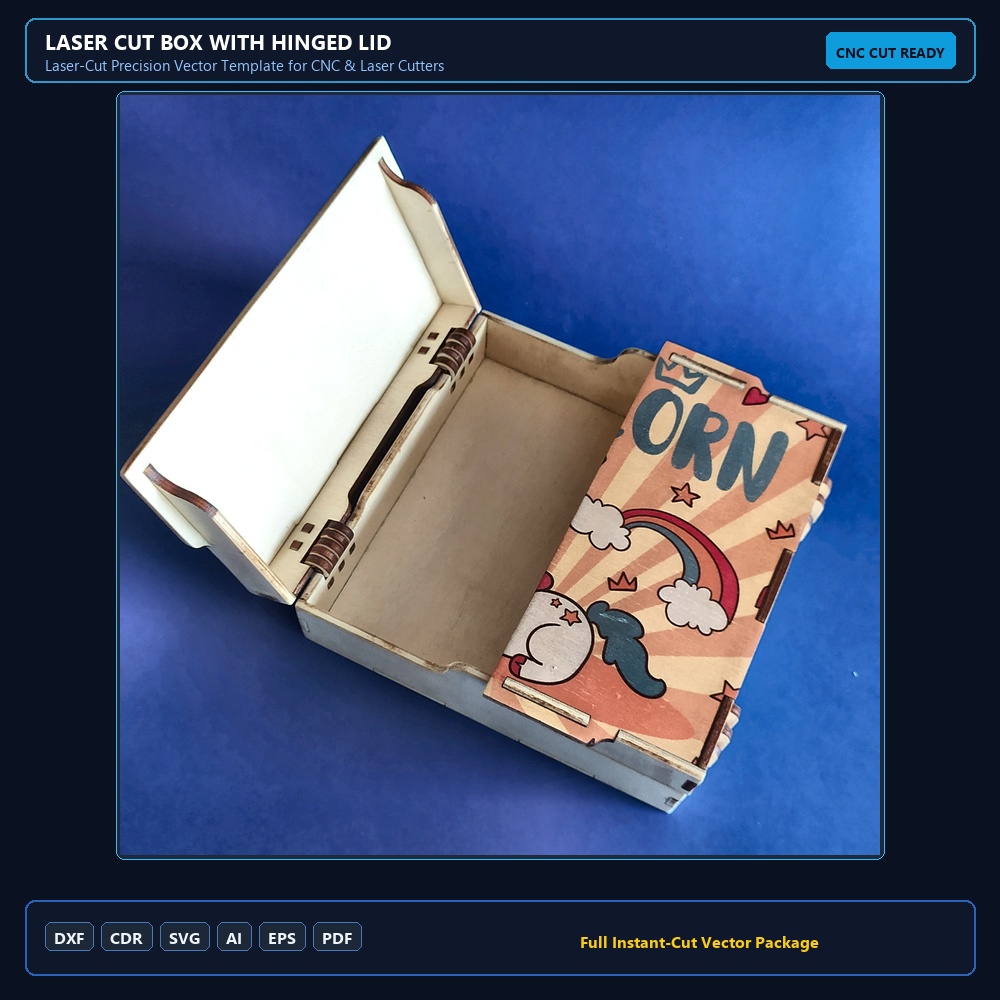 Laser Cut Box With Hinged Lid