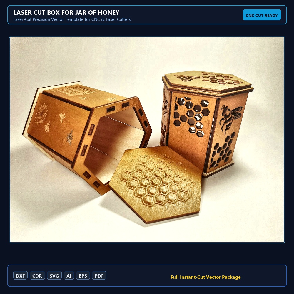 Laser Cut Box for Jar of Honey