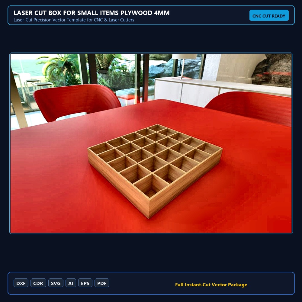 Laser Cut Box for Small Items Plywood 4mm