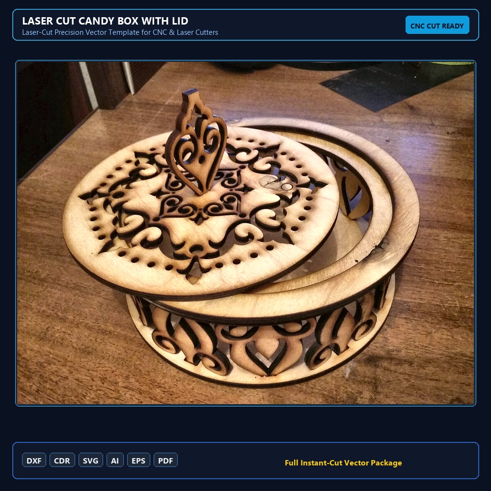 Laser Cut Candy Box with Lid