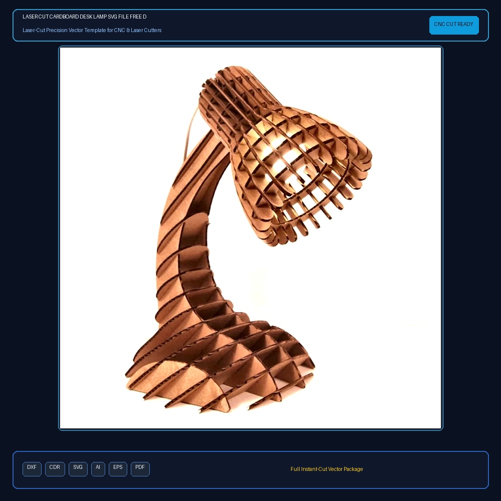 Laser Cut Cardboard Desk Lamp