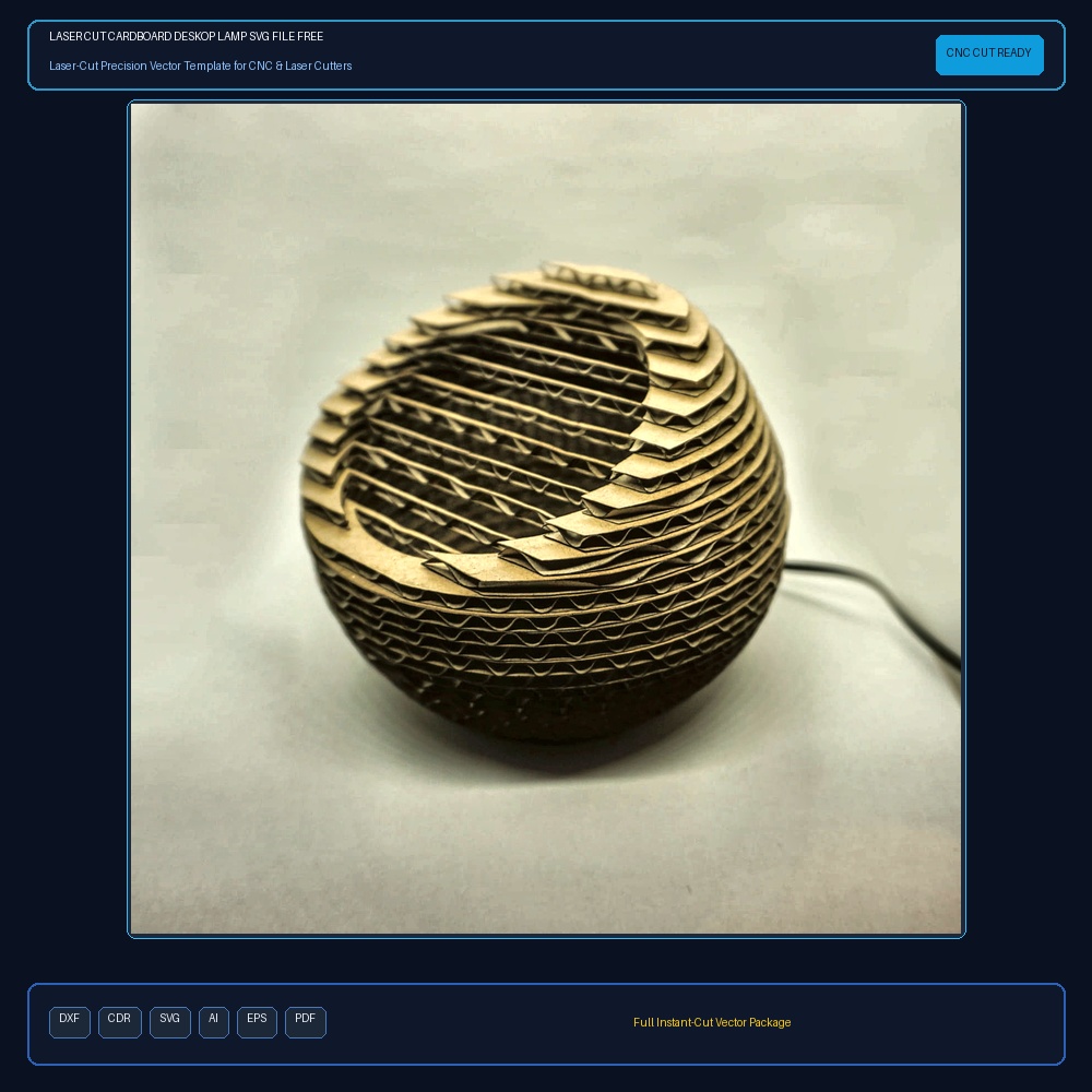 Laser Cut Cardboard Deskop Lamp
