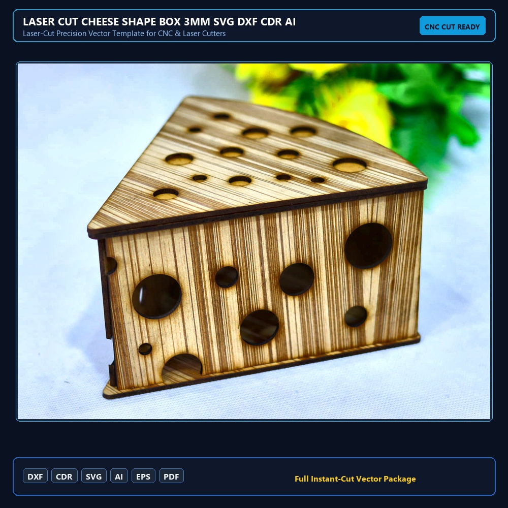 Laser Cut Cheese Shape Box 3mm