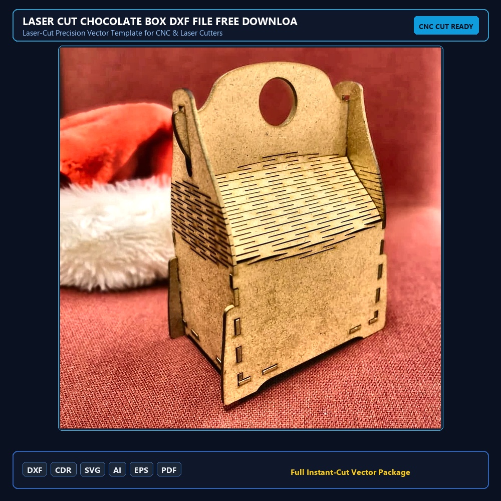 Laser Cut Chocolate Box DXF File Free Download