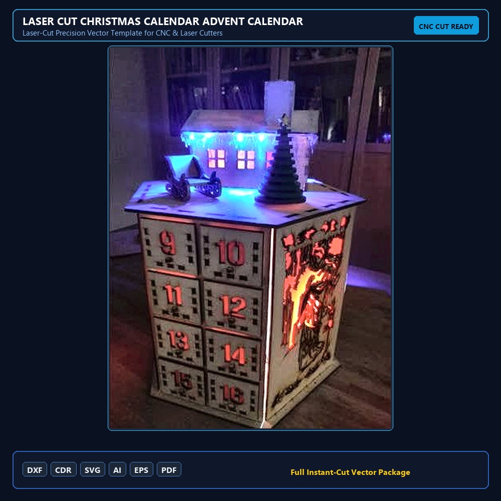 Laser Cut Christmas Calendar Advent Calendar