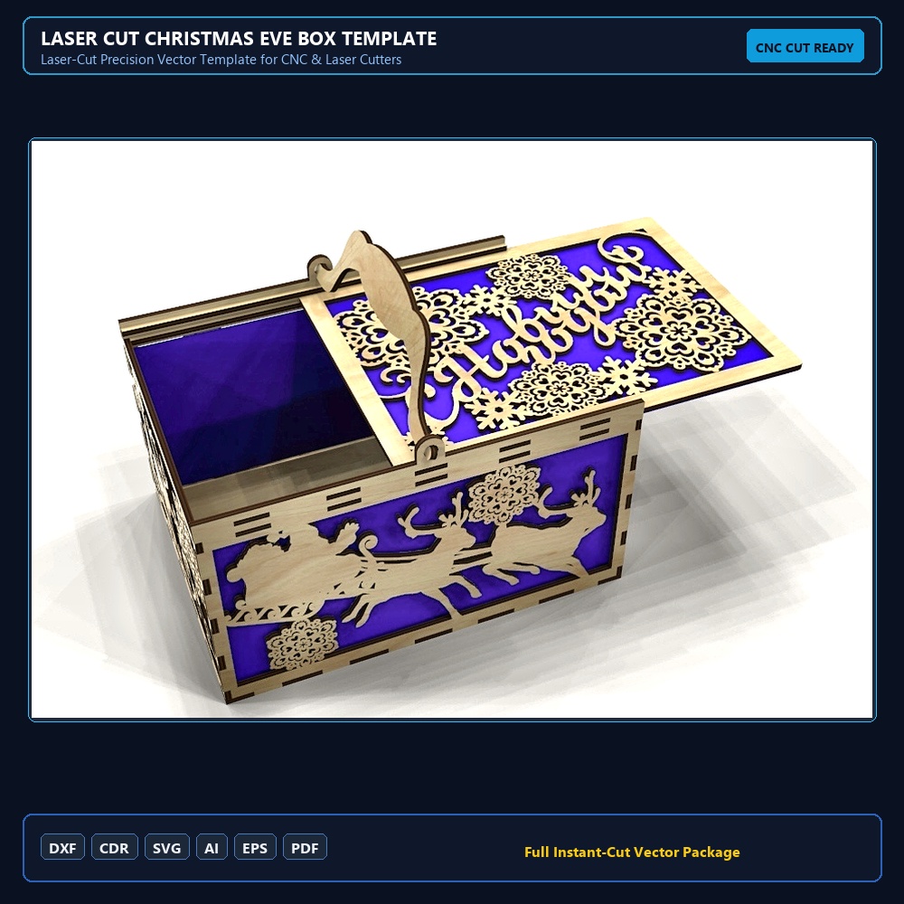 Laser Cut Christmas Eve Box Template