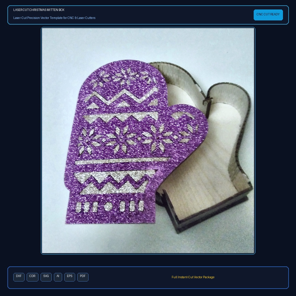 Laser Cut Christmas Mitten Box