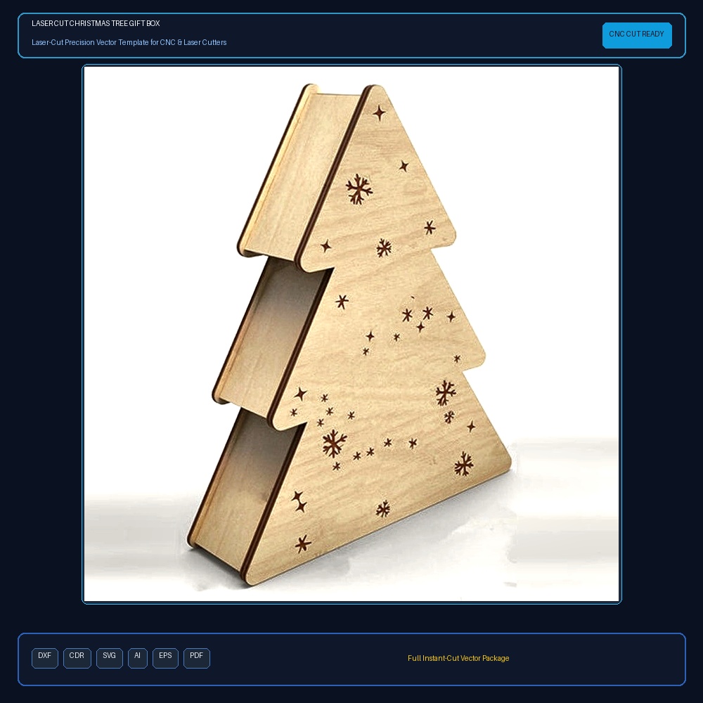 Laser Cut Christmas Tree Gift Box