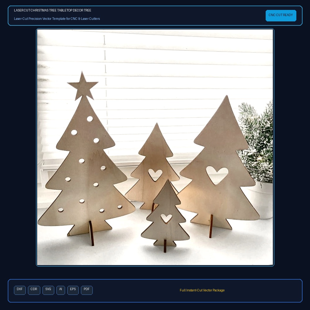 Laser Cut Christmas Tree Tabletop Decor Tree Toppers Tree Ornaments