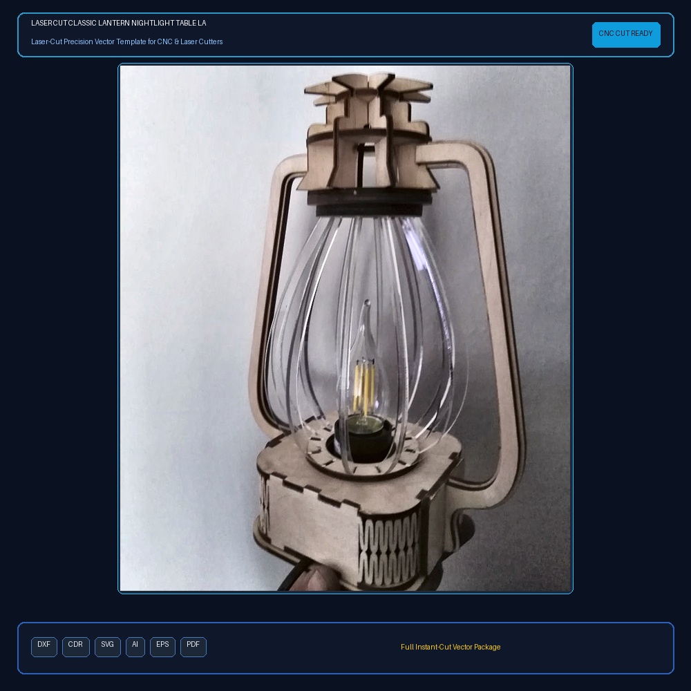 Laser Cut Classic Lantern Nightlight Table Lamp