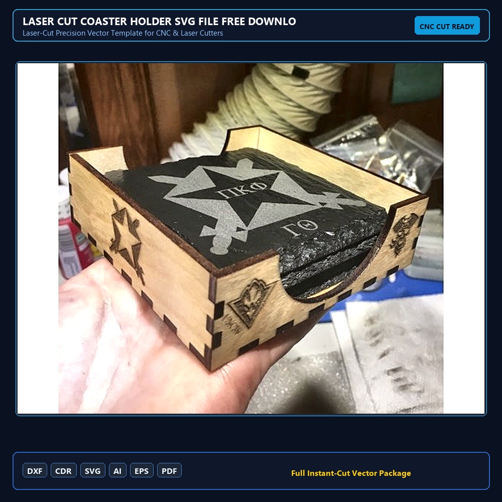 Laser Cut Coaster Holder