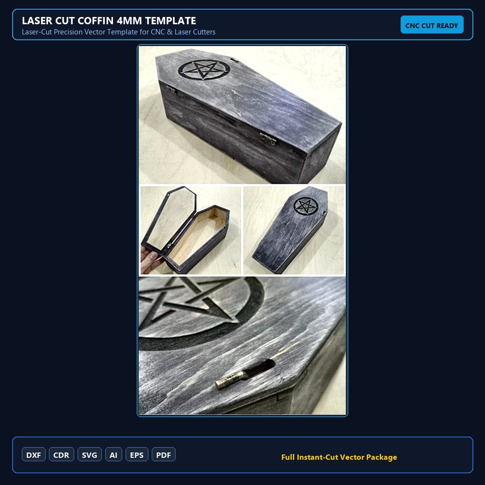 Laser Cut Coffin 4mm Template