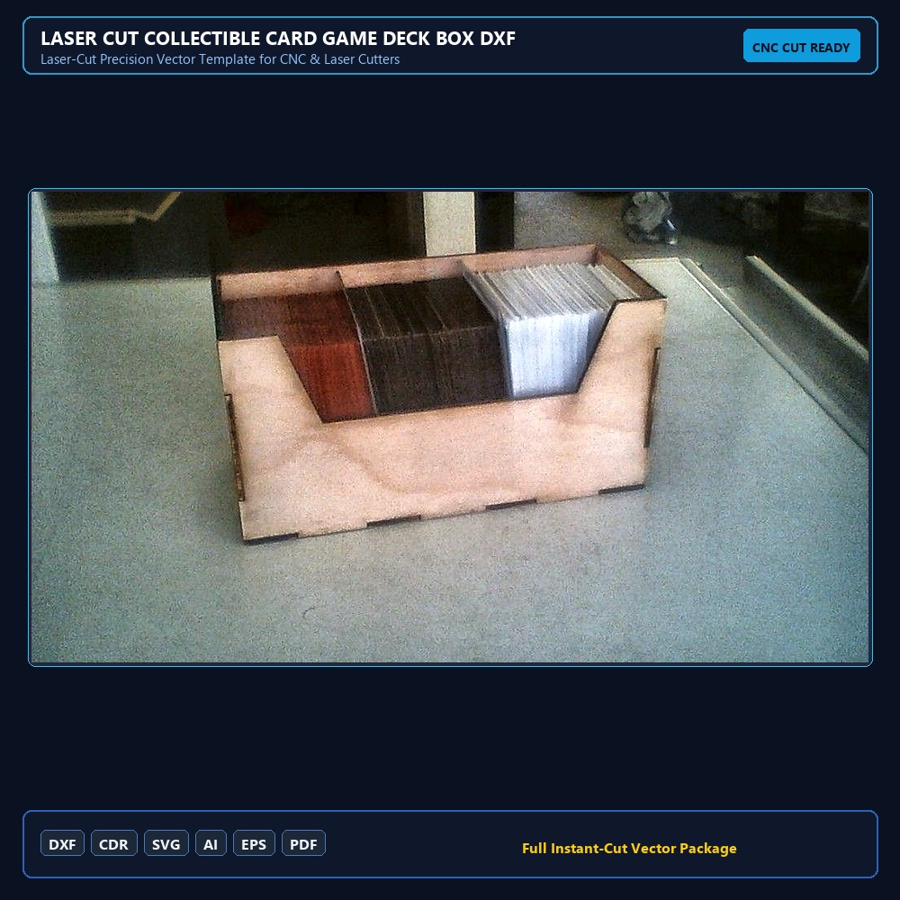 Laser Cut Collectible Card Game Deck Box DXF File Free Download