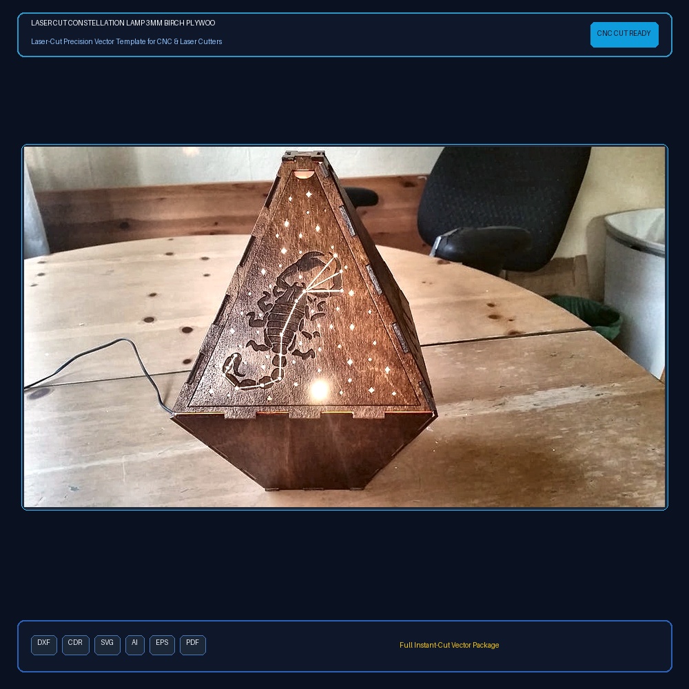 Laser Cut Constellation Lamp 3mm Birch Plywood