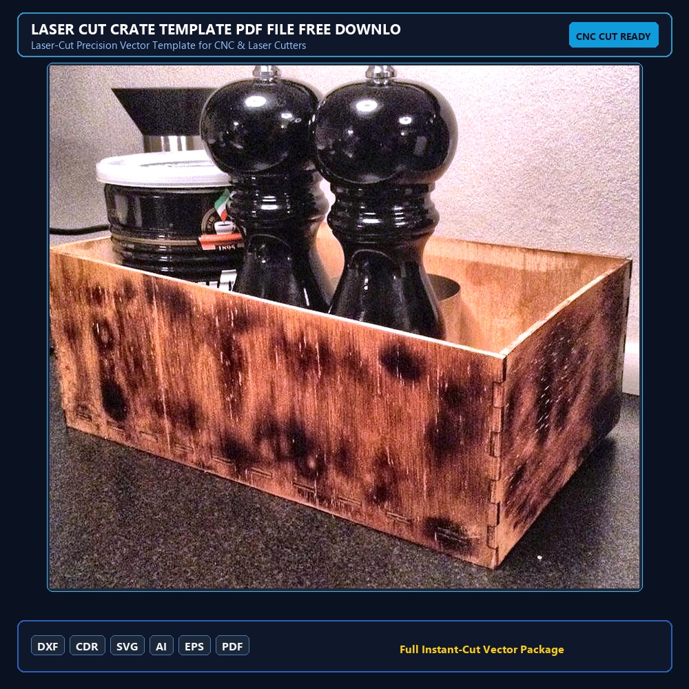 Laser Cut Crate Template PDF File Free Download
