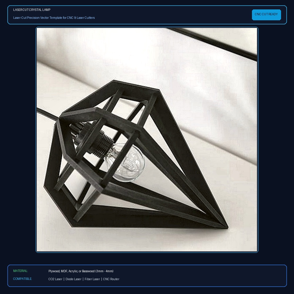 Laser Cut Crystal Lamp View 2