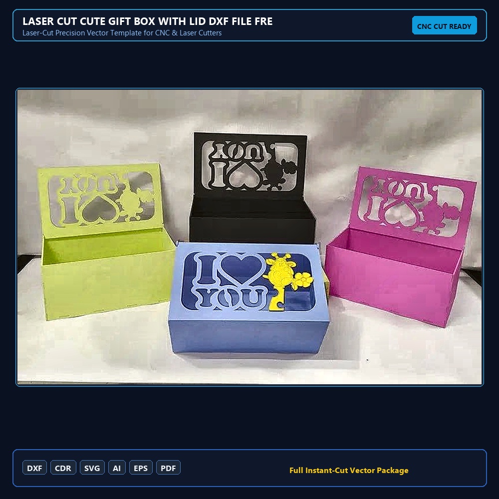 Laser Cut Cute Gift Box With Lid