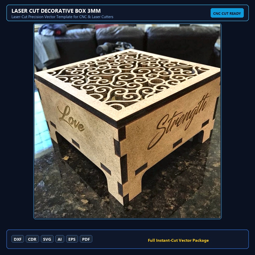 Laser Cut Decorative Box 3mm
