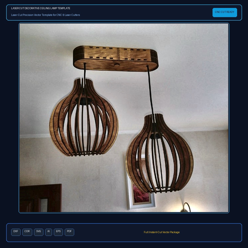 Laser Cut Decorative Ceiling Lamp Template