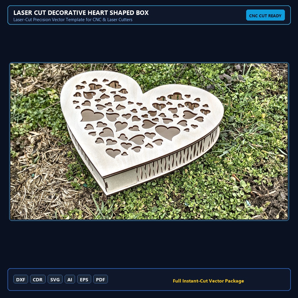 Laser Cut Decorative Heart Shaped Box