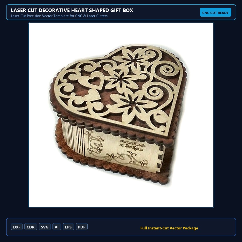 Laser Cut Decorative Heart Shaped Gift Box