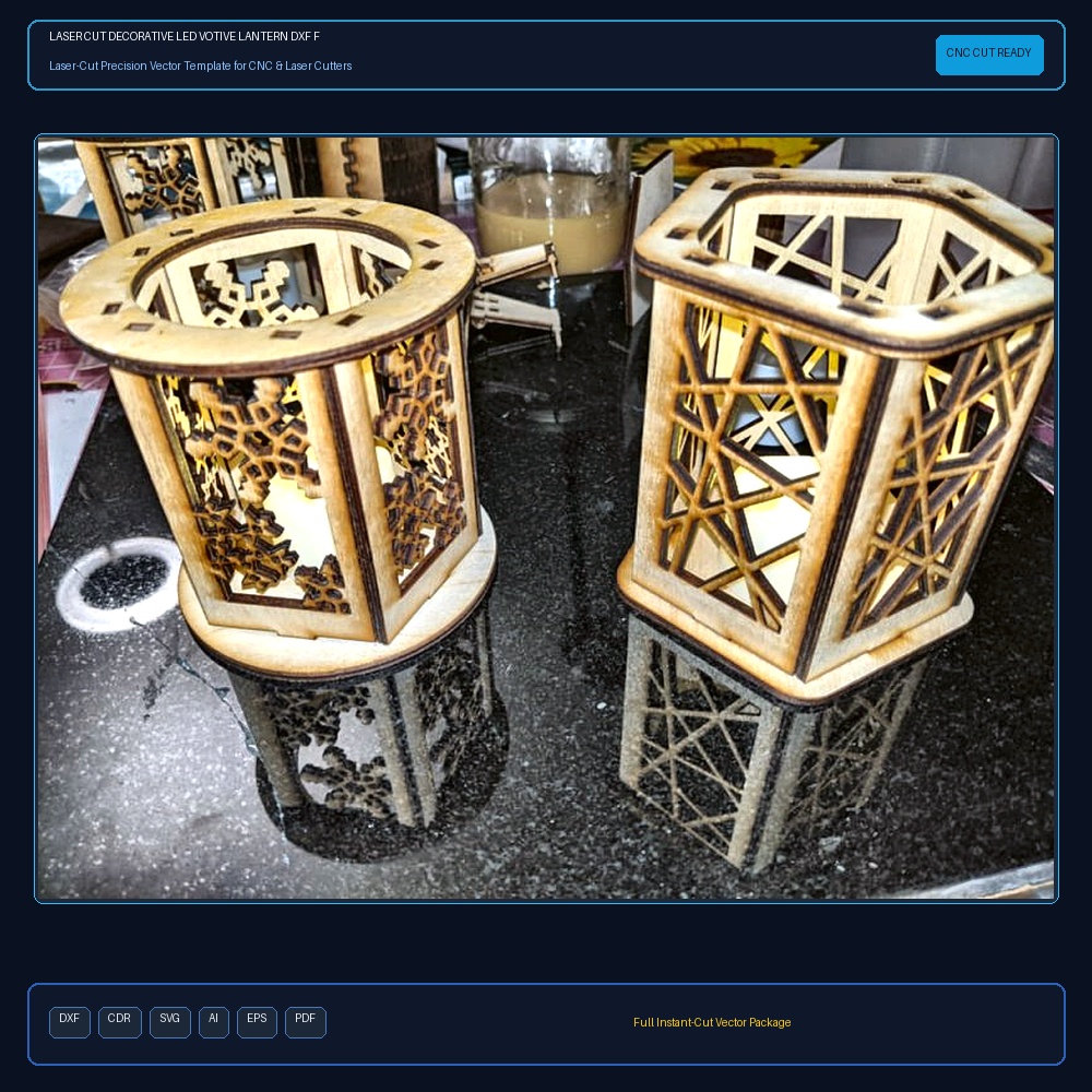 Laser Cut Decorative LED Votive Lantern