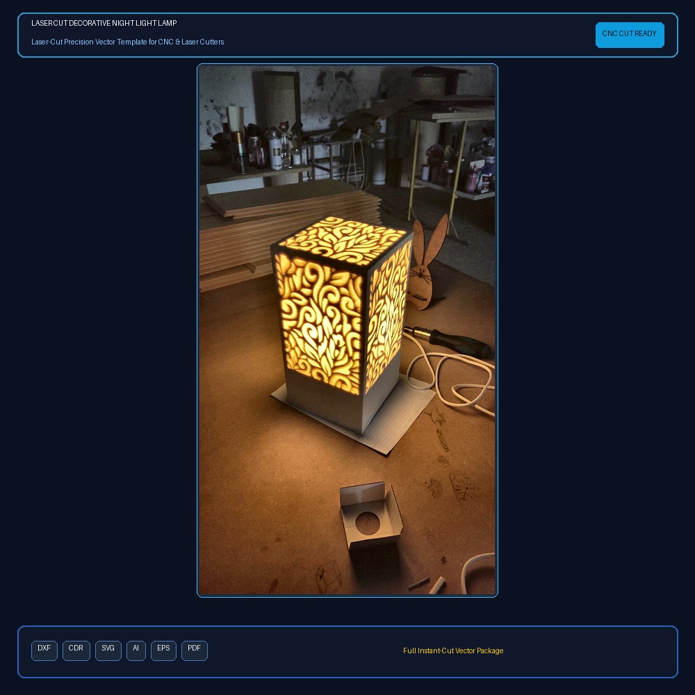 Laser Cut Decorative Night Light Lamp