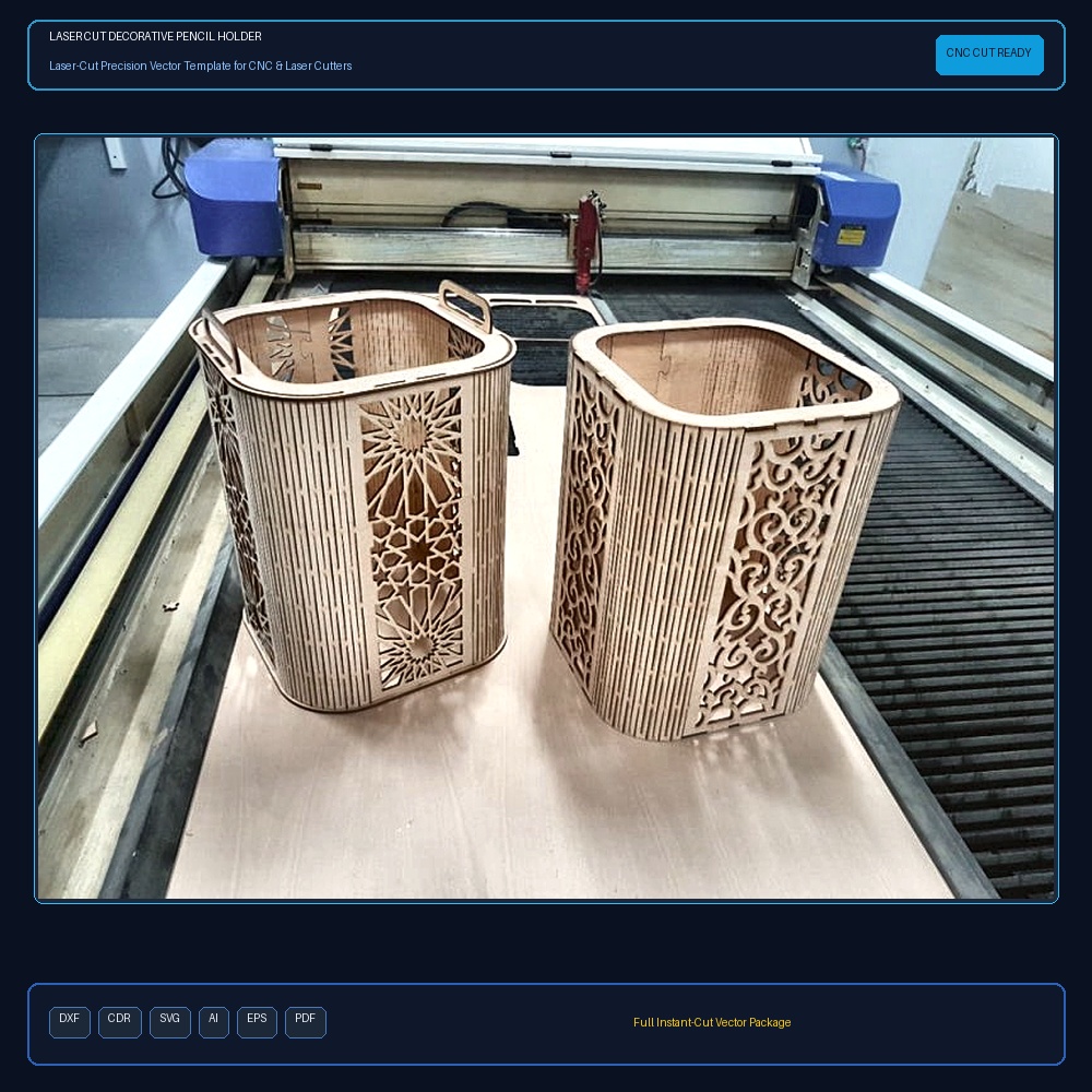 Laser Cut Decorative Pencil Holder