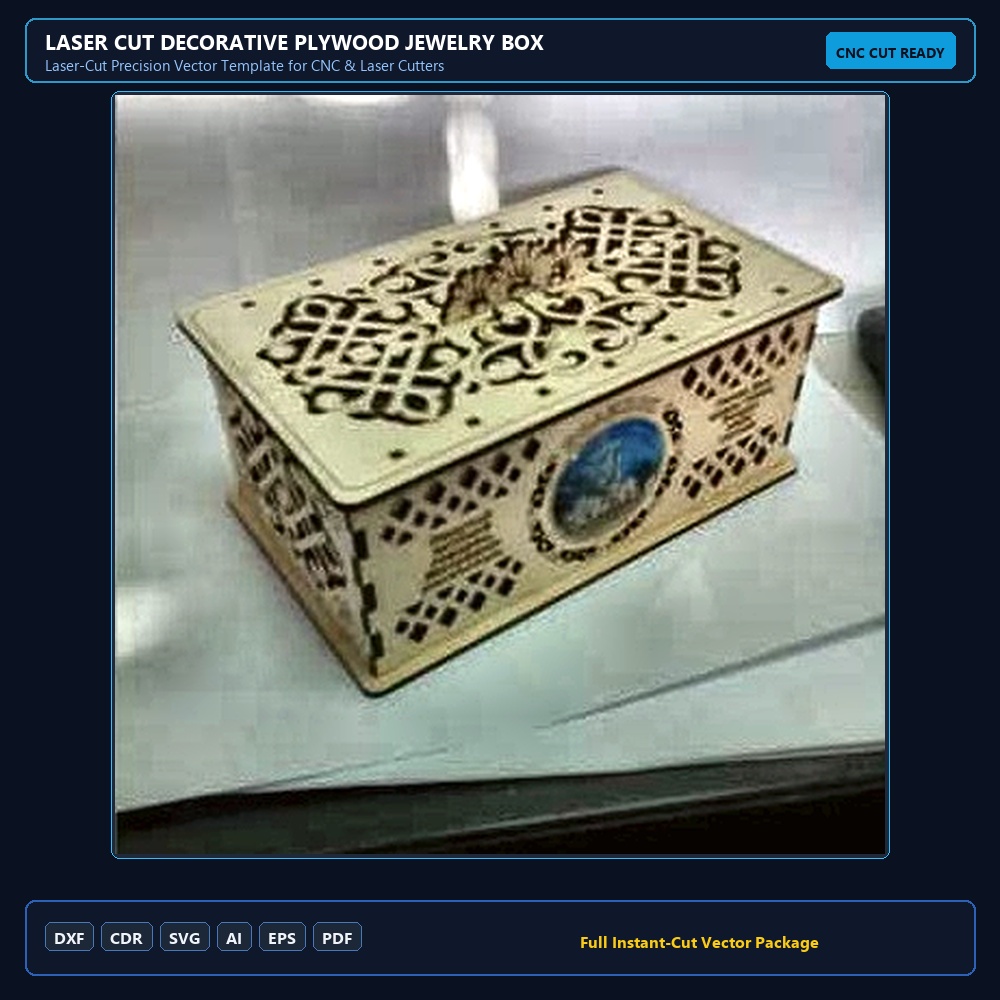 Laser Cut Decorative Plywood Jewelry Box