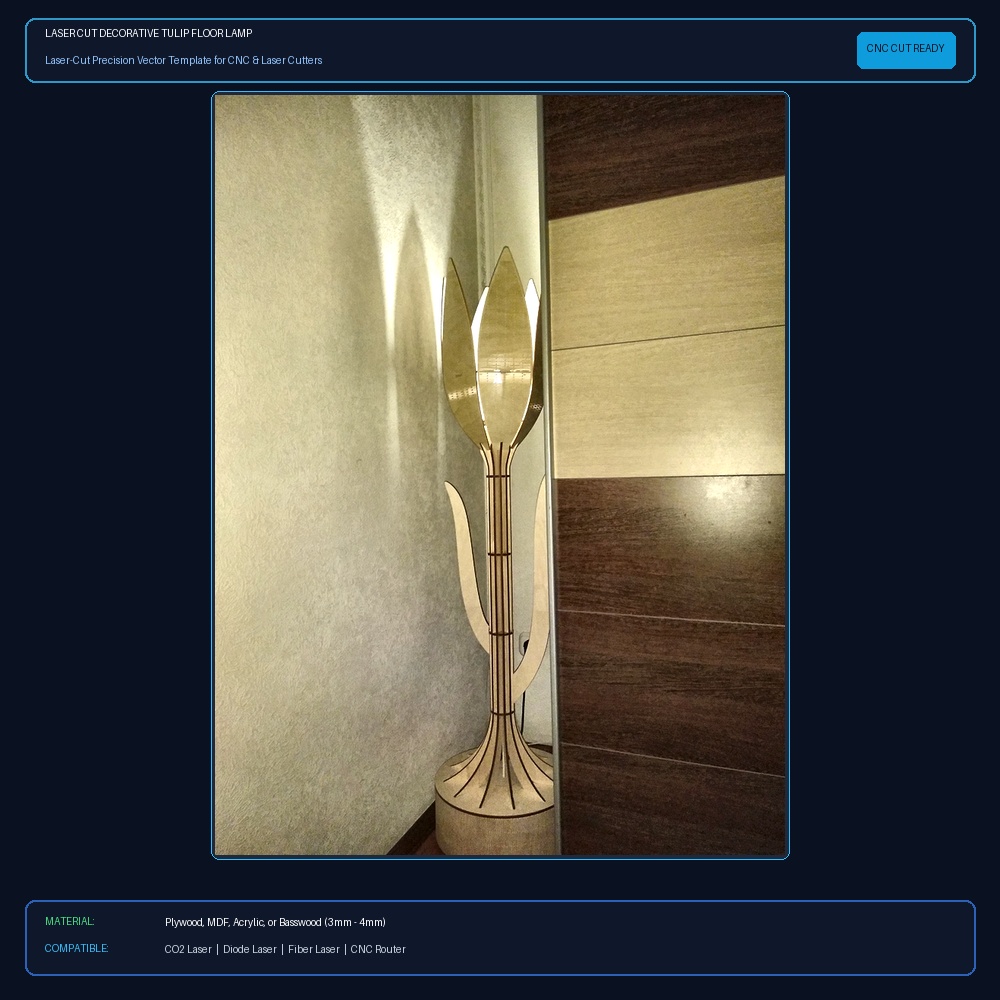Laser Cut Decorative Tulip Floor Lamp View 2